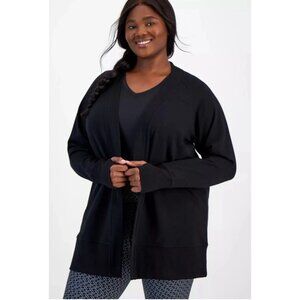 ID Ideology Women's Plus Size Comfort Cardigan, Deep Black, NWT!  1X